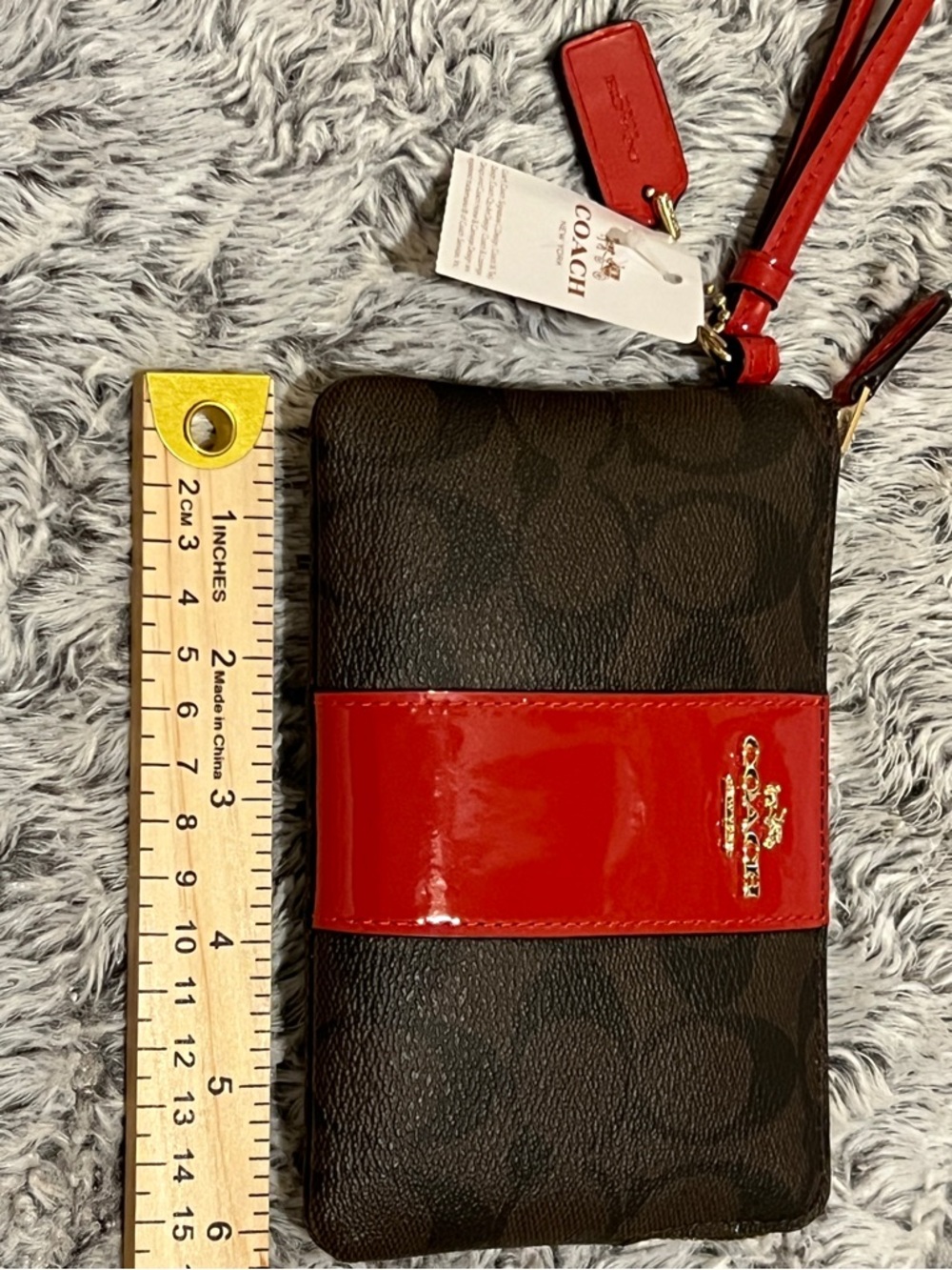 NWT - Coach Corner Zip Wristlet Signature Canvas Wallet
